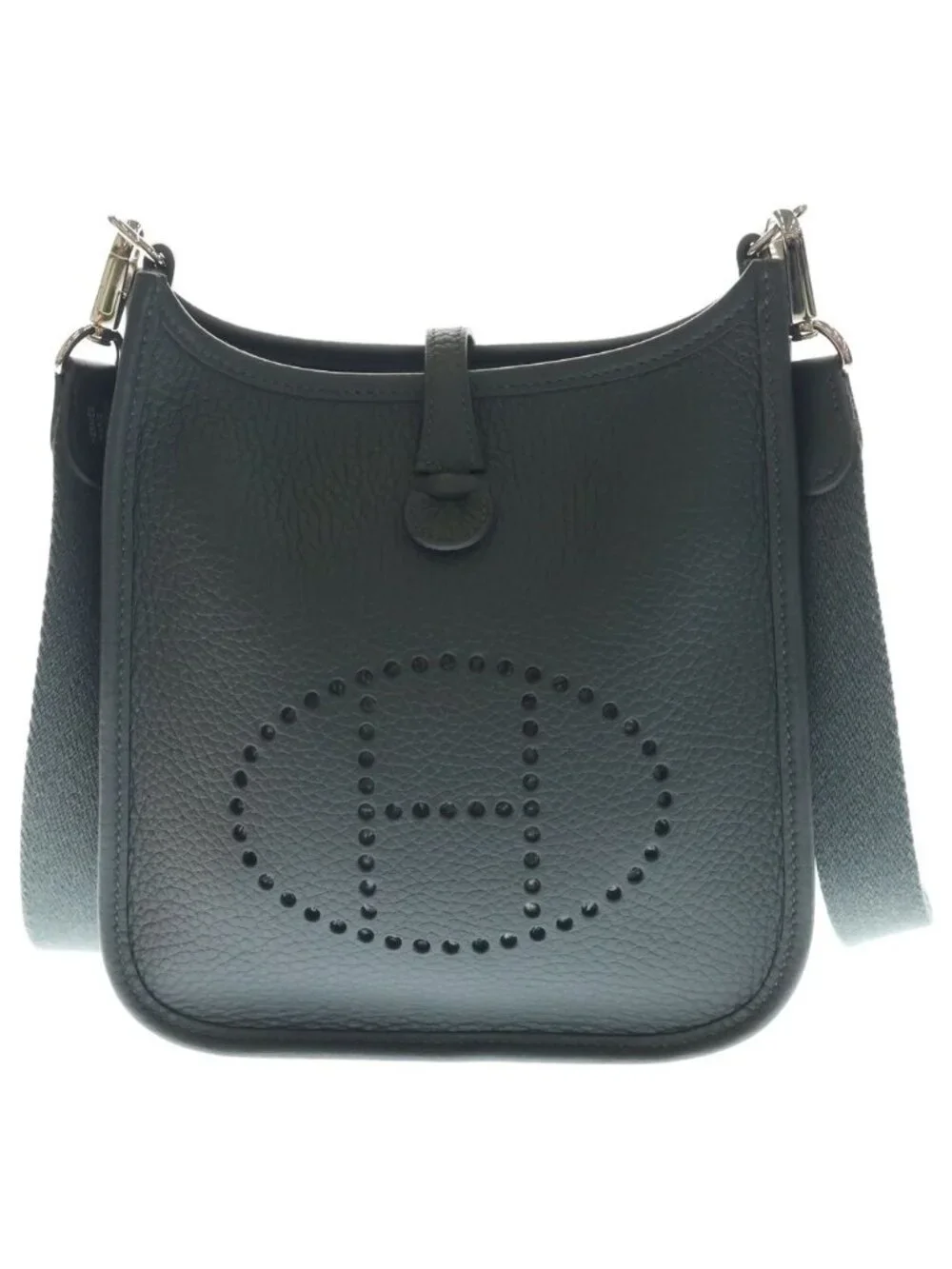 Hermes Evelyne TPM Vert Mangrove Shoulder Bag Gray Taurillon Silver